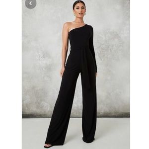 One shoulder slinky jumpsuit